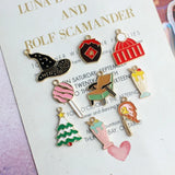 20pcs Enamel Food Shape Charms for Jewelry Bracelet Necklace Earring