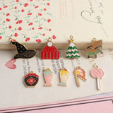 20pcs Enamel Food Shape Charms for Jewelry Bracelet Necklace Earring