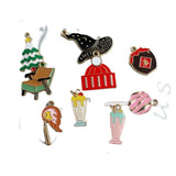 20pcs Enamel Food Shape Charms for Jewelry Bracelet Necklace Earring