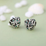 20pcs Alloy Rhinestone Leafs Heart Beads DIY Jewelry Making