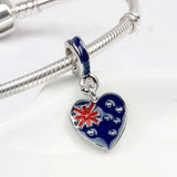 Enamel Australia Flag Heart Charm for DIY Jewelry Making