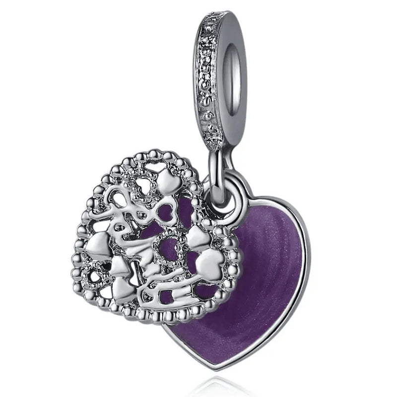 20pcs/Lot Hollow Enamel Heart Alloy Charms for Jewelry Making DIY Accessory