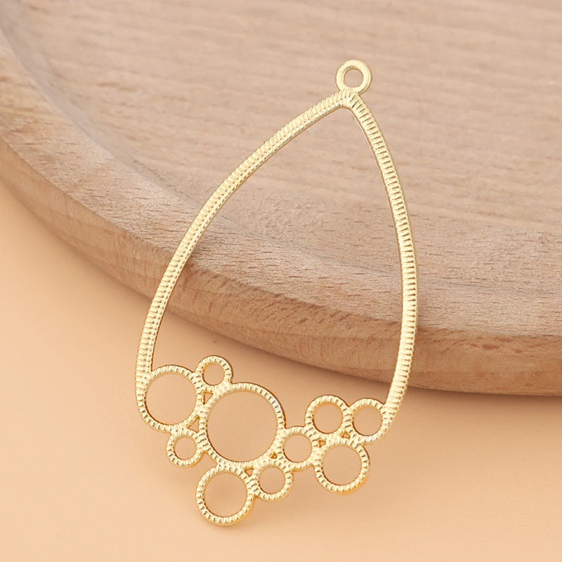 20pcs Boho Hollow Water Drop Charms Pendants for DIY Earrings
