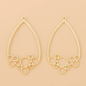 20pcs Boho Hollow Water Drop Charms Pendants for DIY Earrings
