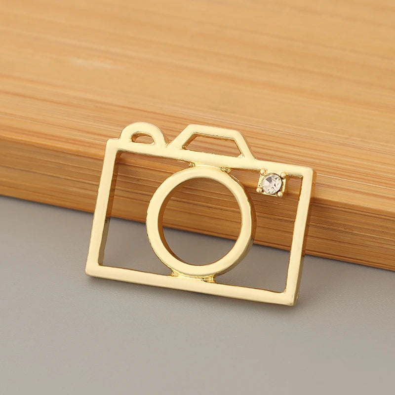 20pcs Hollow Camera & Rhinestone Charms for DIY Jewelry Making