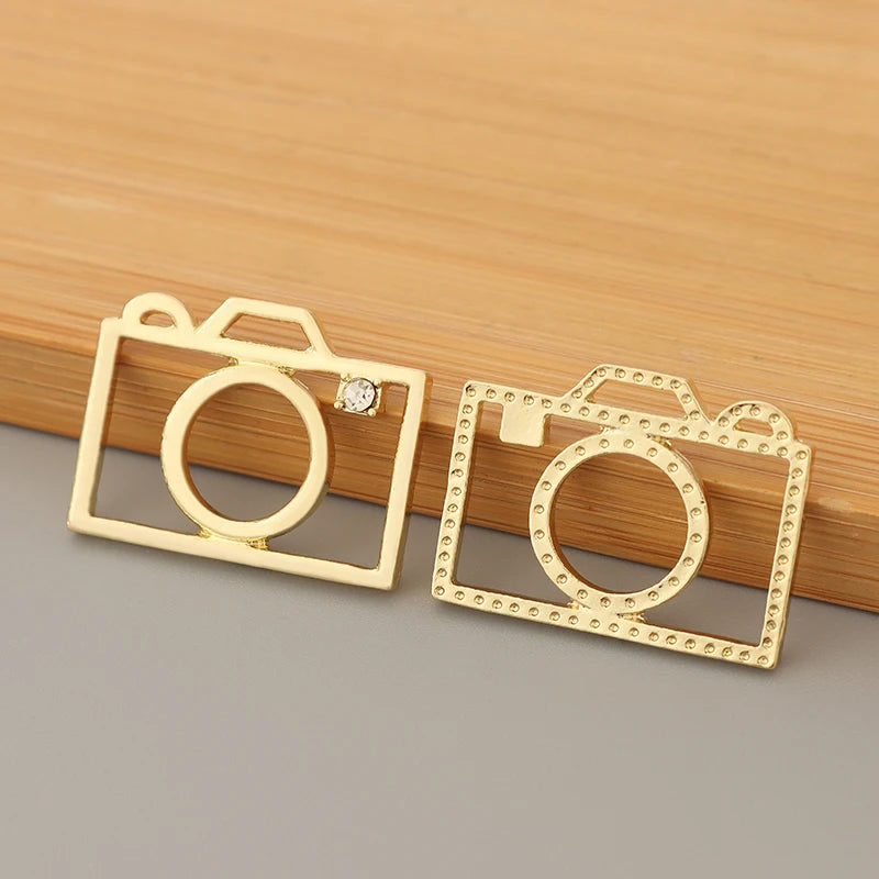 20pcs Hollow Camera & Rhinestone Charms for DIY Jewelry Making