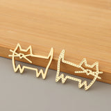 20pcs Hollow Cat Charms for DIY Jewelry Making