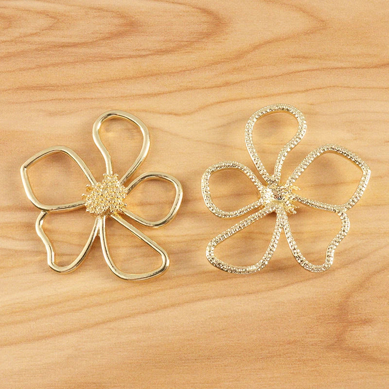 20pcs Large Hollow Flower Charms Pendants for DIY Earrings