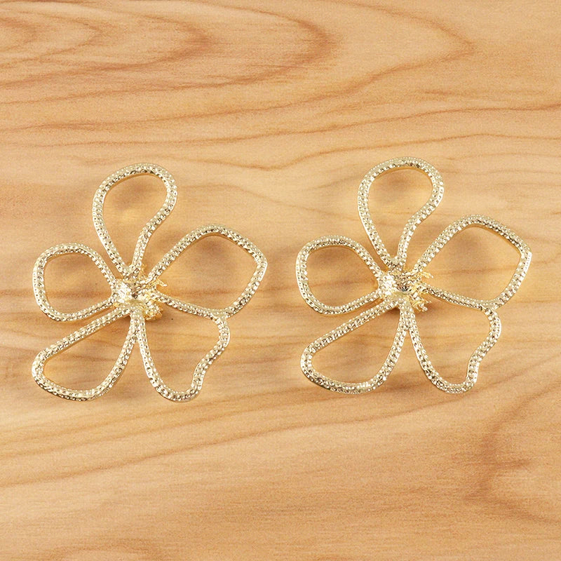 20pcs Large Hollow Flower Charms Pendants for DIY Earrings