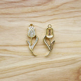 20pcs Rose Flower & Rhinestones Charms Pendants for DIY Earrings