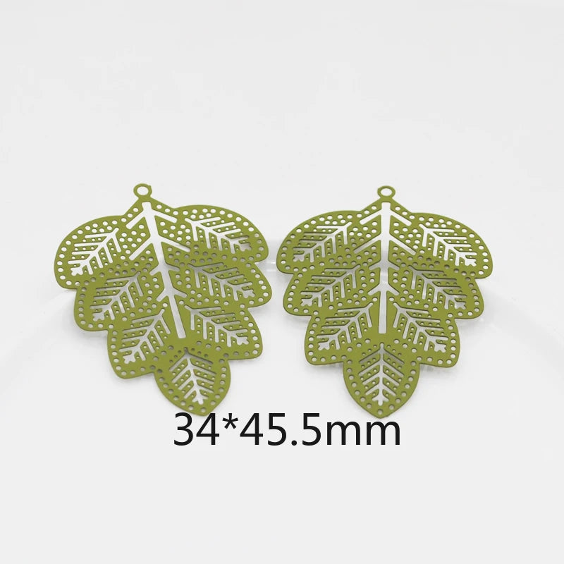 20pcs Colorful Leaf Charms Zinc Alloy Pendant for DIY Jewelry Earrings