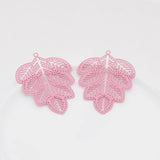 20pcs Colorful Leaf Charms Zinc Alloy Pendant for DIY Jewelry Earrings