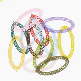 20pcs Hollow Out Oval Rubber Paint Charms Earring Necklace DIY Jewelry Pendants