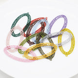 20pcs Hollow Out Oval Rubber Paint Charms Earring Necklace DIY Jewelry Pendants