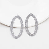 20pcs Hollow Out Oval Rubber Paint Charms Earring Necklace DIY Jewelry Pendants