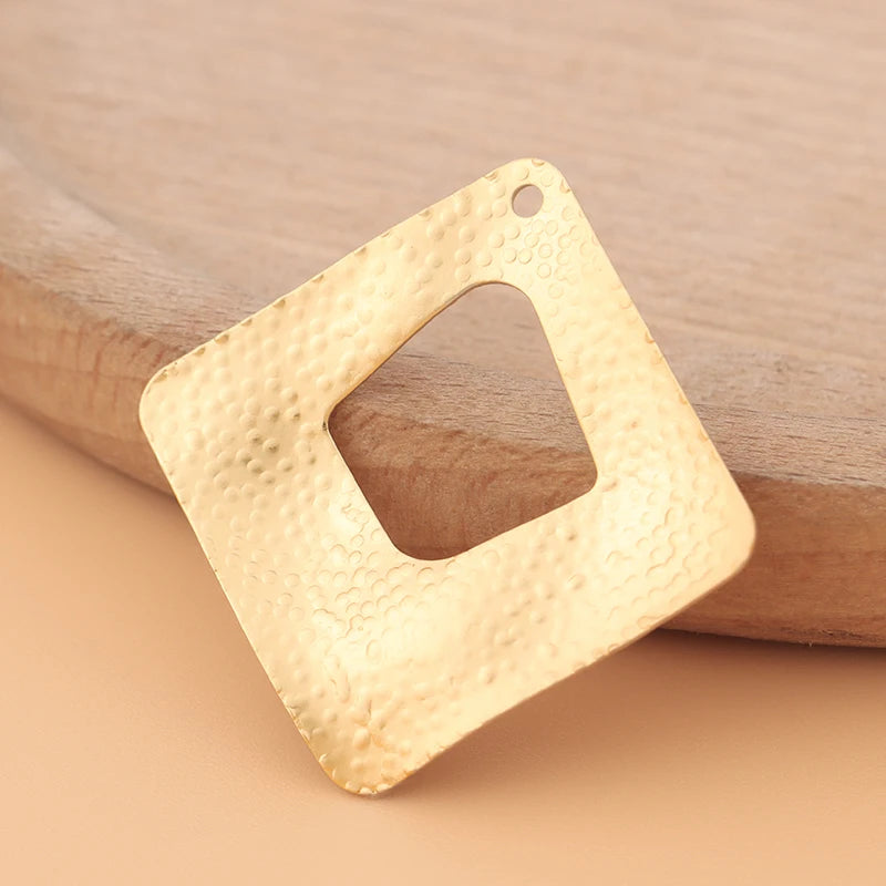 20pcs Matte Geometric Square Charms Pendants for Earrings