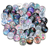 20pcs/Lot Glass Charms 18mm Snap Button Jewelry Mixed Theme Patterns