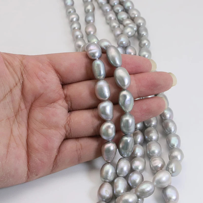 20pcs/Lot Gray Baroque 9*13mm Pearl Beads for DIY Necklace Making