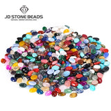20pcs Natural Stone Agate Oval Shape CAB Cabochons Mixed Bead For Jewelry Making