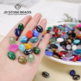 20pcs Natural Stone Agate Oval Shape CAB Cabochons Mixed Bead For Jewelry Making