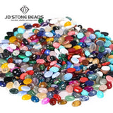 20pcs Natural Stone Agate Oval Shape CAB Cabochons Mixed Bead For Jewelry Making