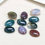 20pcs Natural Stone Agate Oval Shape CAB Cabochons Mixed Bead For Jewelry Making