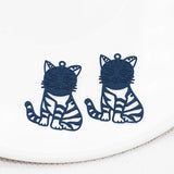 20pcs Cat Shape Filigree Stamping Charms Pendant 21*28mm