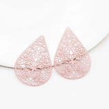 20pcs/Lot Filigree Charms Metal Water Droplets Hollow Pendant