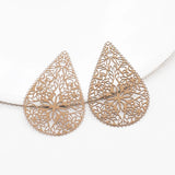 20pcs/Lot Filigree Charms Metal Water Droplets Hollow Pendant