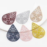 20pcs/Lot Filigree Charms Metal Water Droplets Hollow Pendant