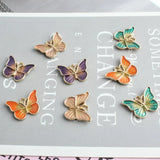 20pcs Drop Oil Butterfly Charms 15*19mm Enamel Zinc Alloy Animals Pendants