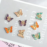 20pcs Drop Oil Butterfly Charms 15*19mm Enamel Zinc Alloy Animals Pendants