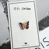 20pcs Drop Oil Butterfly Charms 15*19mm Enamel Zinc Alloy Animals Pendants