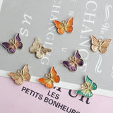 20pcs Drop Oil Butterfly Charms 15*19mm Enamel Zinc Alloy Animals Pendants