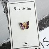 20pcs Drop Oil Butterfly Charms 15*19mm Enamel Zinc Alloy Animals Pendants