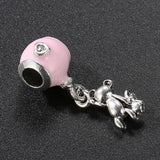 20pcs Pink Enamel Bear Dangle Charms for DIY Jewelry Making