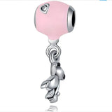 20pcs Pink Enamel Bear Dangle Charms for DIY Jewelry Making