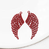 20pcs Red Filigree Charms Earring Wings Pendant 14*35mm