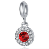 20pcs Rhinestone Round Dangle Charms for Bracelet Necklace DIY Accessory