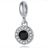 20pcs Rhinestone Round Dangle Charms for Bracelet Necklace DIY Accessory