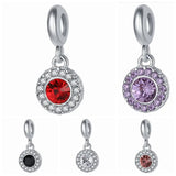 20pcs Rhinestone Round Dangle Charms for Bracelet Necklace DIY Accessory