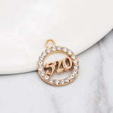 20pcs Rhinestone Star Round Geometric Charms for DIY Jewelry Making