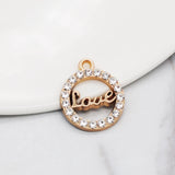 20pcs Rhinestone Star Round Geometric Charms for DIY Jewelry Making