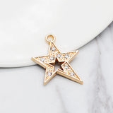 20pcs Rhinestone Star Round Geometric Charms for DIY Jewelry Making