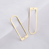 20pcs Raw Brass Textured D Shape Resin Frame Charms Pendants