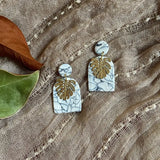 20pcs Brass Monstera Leaf Earrings Charms Hollow Leaves Pendant