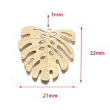 20pcs Brass Monstera Leaf Earrings Charms Hollow Leaves Pendant