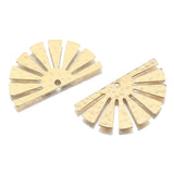 20pcs Raw Brass Textured Semicircle Sun Flower Half Round Charms