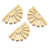 20pcs Raw Brass Textured Semicircle Sun Flower Half Round Charms
