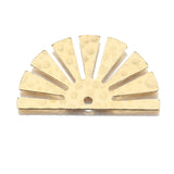 20pcs Raw Brass Textured Semicircle Sun Flower Half Round Charms